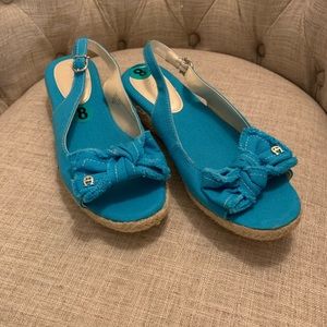 Blue open-toe Espadrille